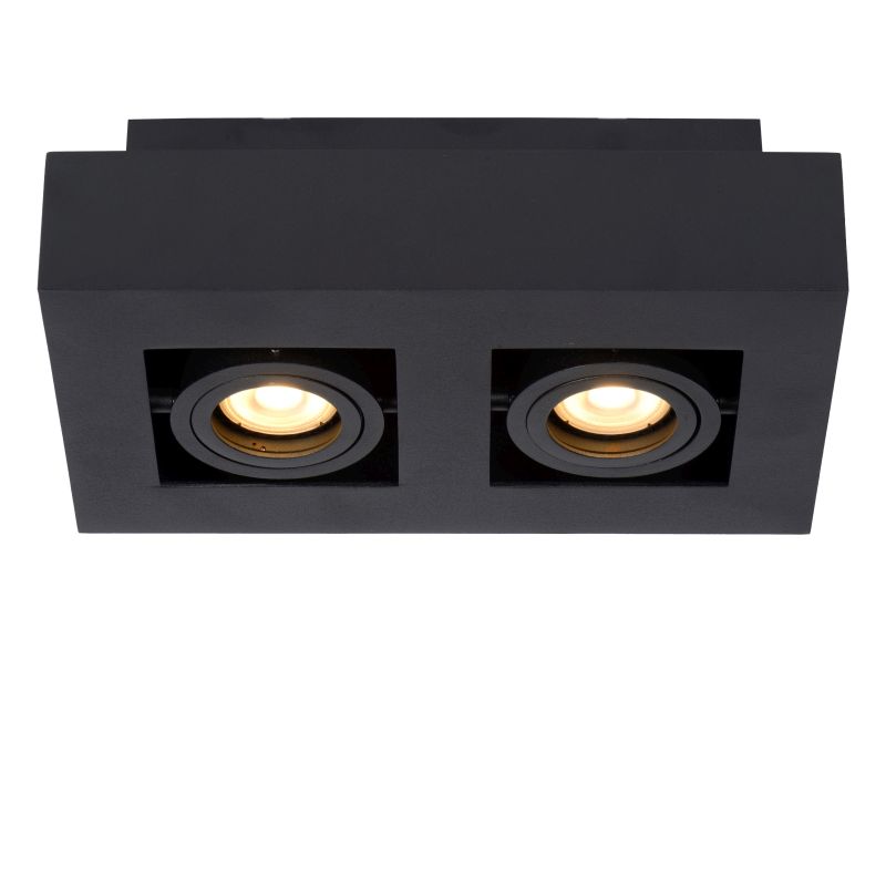 Lucide XIRAX - Stropné bodové svietidlo - LED Dim to warm - GU10 - 2x5W 2200K/3000K - Black